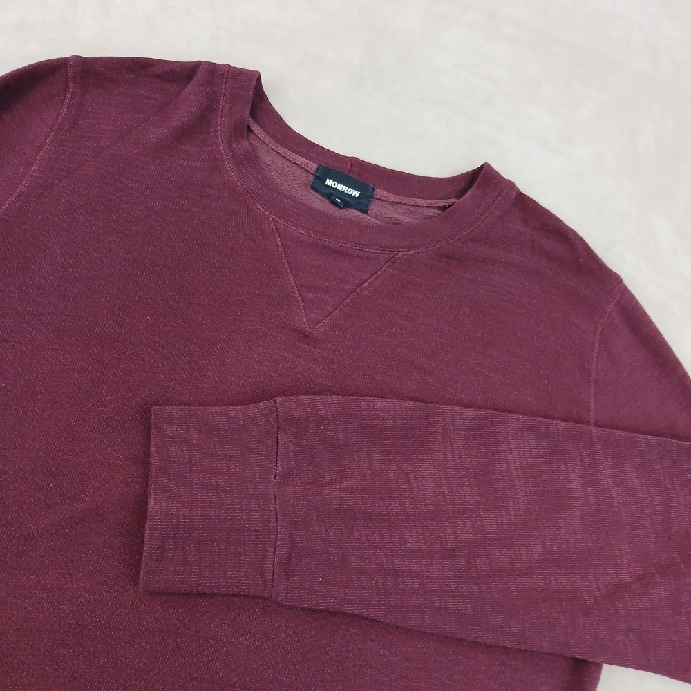 Monrow Small Mens Sweater 20x26 Knit Soft USA Crew Neck Comfort Casual